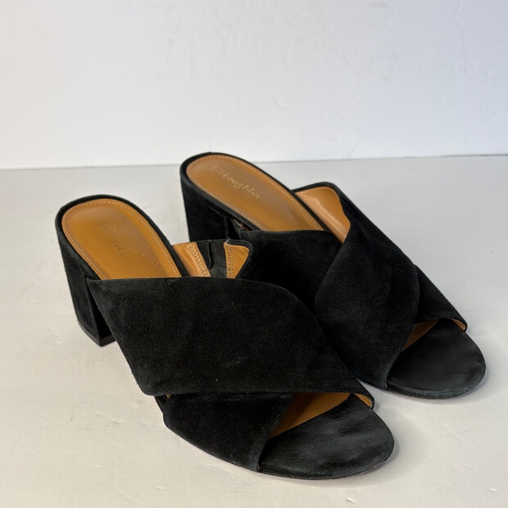 J McLaughlin TriBeCa Black Leather Suede MuleWomen's Mules